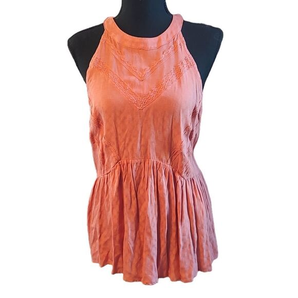 Eyeshadow Boho Lace Details Peplum Top Large - Picture 1 of 7
